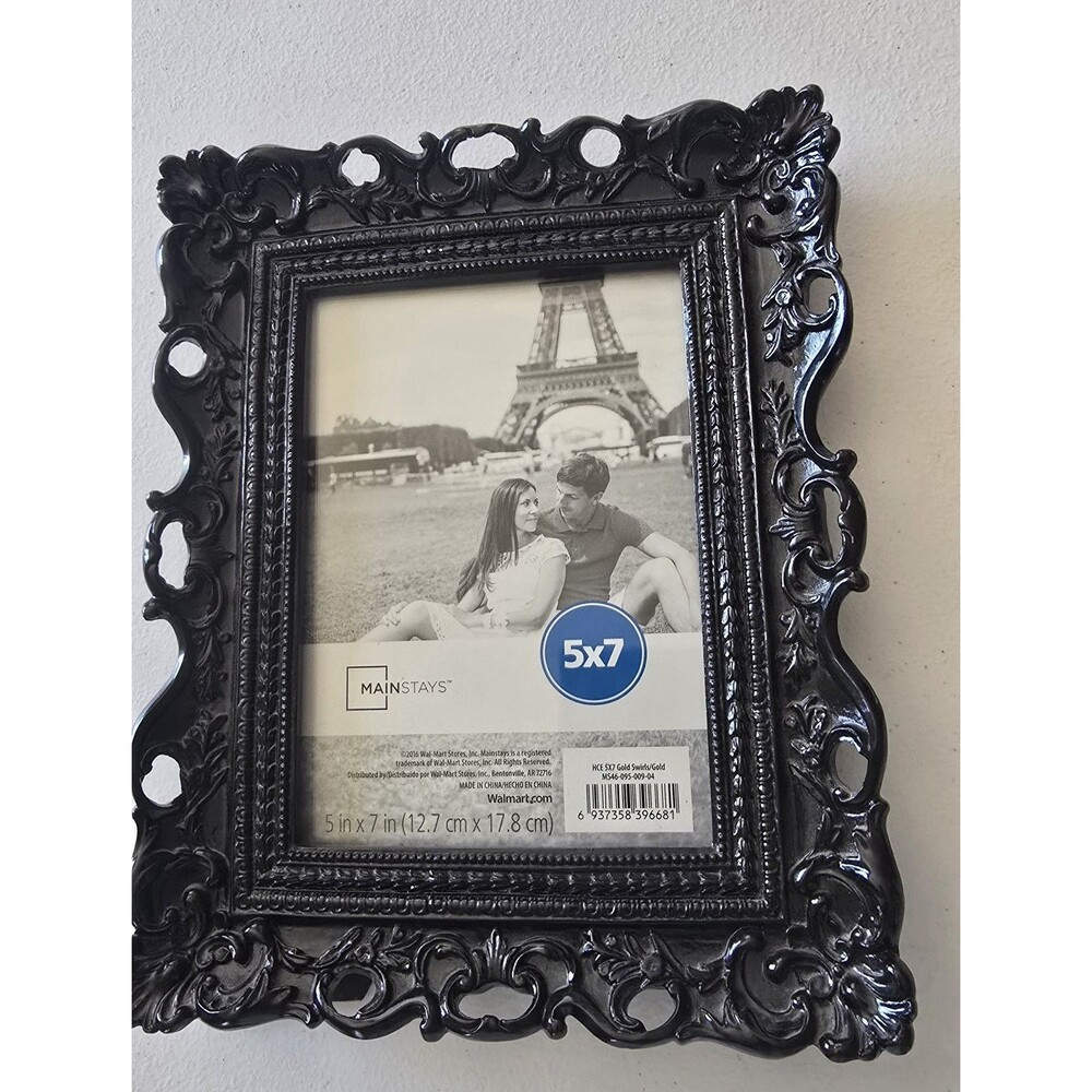 Beautiful Gothic Black Ornate 5x7 Heavy Picture Photo Frame
